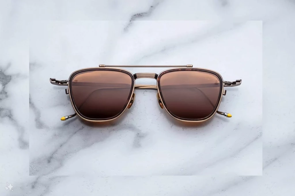 Lunettes de soleil Jacques Marie Mage 1992 Antique Gold – vue de face 1