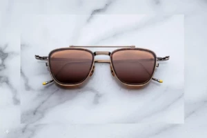 Lunettes de soleil Jacques Marie Mage 1992 Antique Gold – vue de face 1