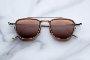 Lunettes de soleil Jacques Marie Mage 1992 Antique Gold – vue de face 2