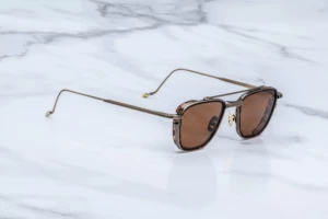 Lunettes de soleil Jacques Marie Mage 1992 Antique Gold – vue de profil