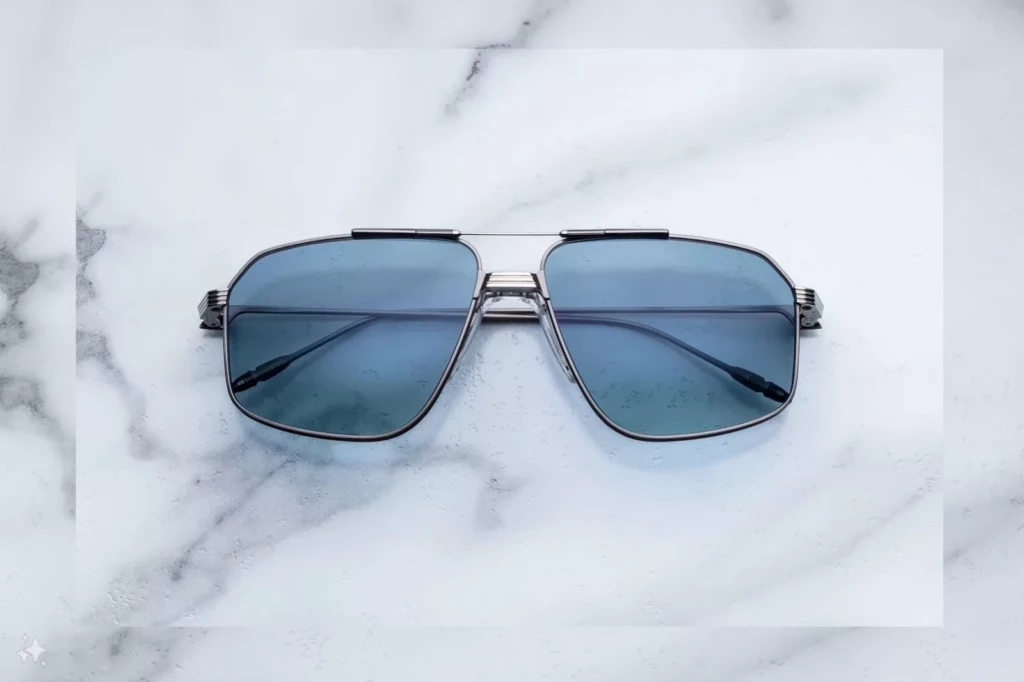 Lunettes de soleil Jacques Marie Mage Jagger Antique Silver – vue de face 1