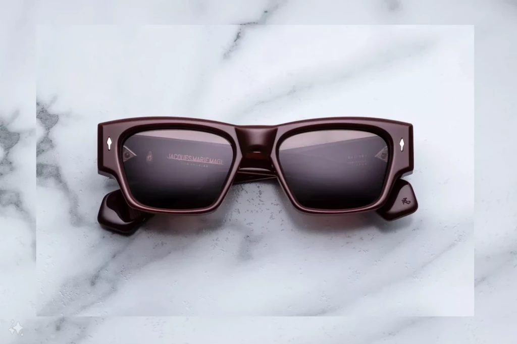 Lunettes de soleil Jacques Marie Mage Zimmerman Bordeaux Empire – vue de face 1