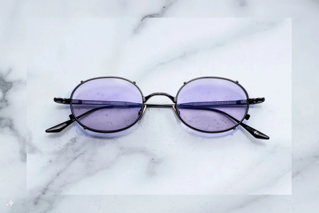 Lunettes de soleil Jacques Marie Mage Violet Corbeau – vue de face 1