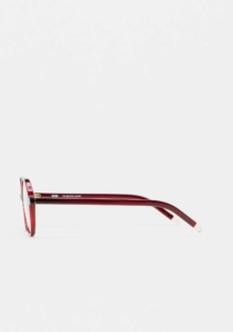 Monture optique Kaleos Murphy Bordeaux cristal, vue de profil