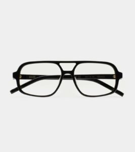 Monture optique Kaleos Grange Noir, vue de face