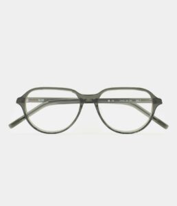 Monture optique Kaleos Holt Kaki cristal, vue de face