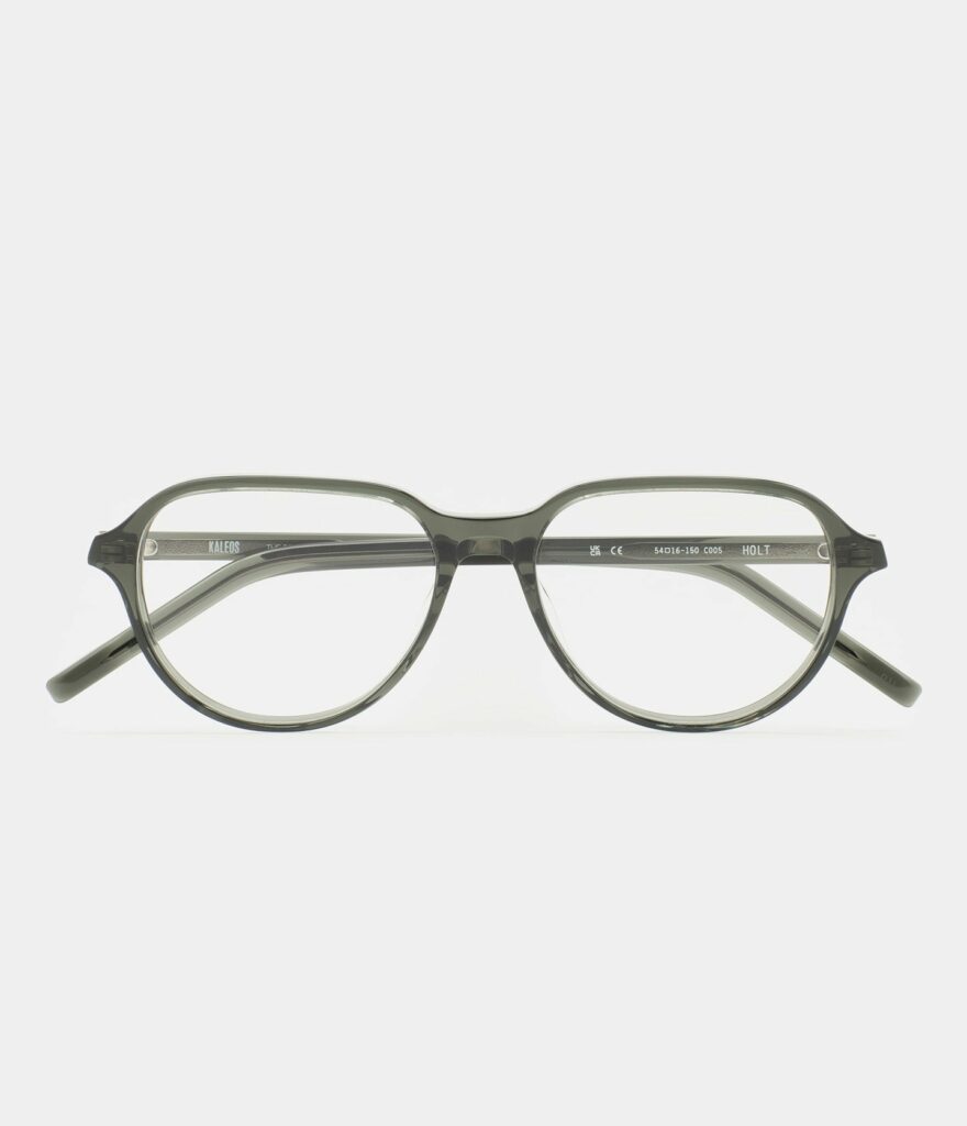 Monture optique Kaleos Holt Kaki cristal, vue de face