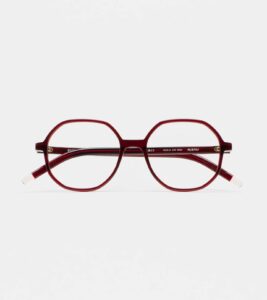 Monture optique Kaleos Murphy Bordeaux cristal, vue de face