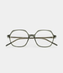 Monture optique Kaleos Perry Kaki cristal, vue de face