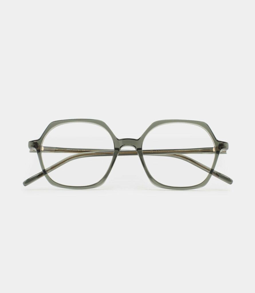 Monture optique Kaleos Perry Kaki cristal, vue de face