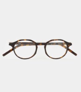 Monture optique Kaleos Sharp M Havane foncé mat, vue de face