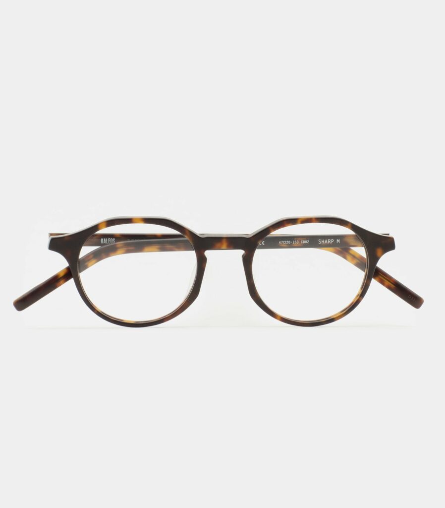 Monture optique Kaleos Sharp M Havane foncé mat, vue de face