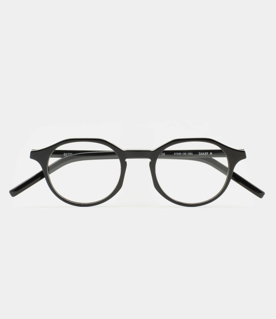 Monture optique Kaleos Sharp M Noir, vue de face