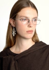 Lunettes optiques Peter And May Rive Brushed Silver – détail