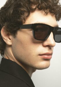 Kaleos Carroll Noir coloris 1 — lunettes portées de profil