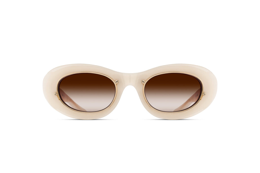 Lunettes de soleil Matsuda 10604H Milk White Brown Gradient vue de face
