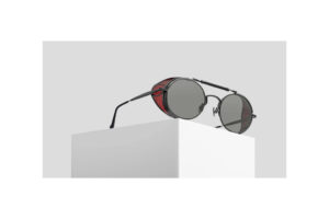 Lunettes de soleil Matsuda 2809H-V2 Brushed Ruthenium Bordeaux en présentation