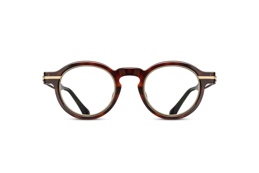 Lunettes optiques Matsuda M2050 Dark Tortoise Antique Gold vue de face