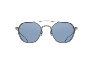 Lunettes de soleil Matsuda M3145 Antique Silver Cobalt Blue vue de face