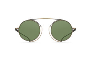Lunettes de soleil Matsuda M3154 Antique Gold Sage Green vue de face