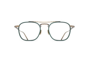Lunettes optiques Matsuda M3157 Antique Gold Bottle Green vue de face