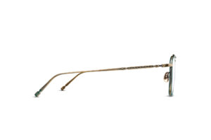 Lunettes optiques Matsuda M3157 Antique Gold Bottle Green vue de profil