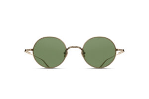 Lunettes de soleil Matsuda M3168 Antique Gold Sage Green vue de face