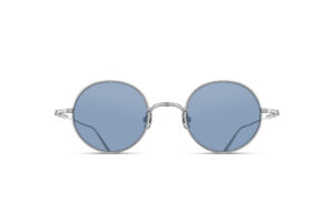 Lunettes de soleil Matsuda M3168 Brushed Silver Cobalt Blue vue de face