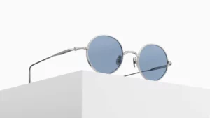 Matsuda M3168 Brushed Silver – Cobalt Blue – vue 2