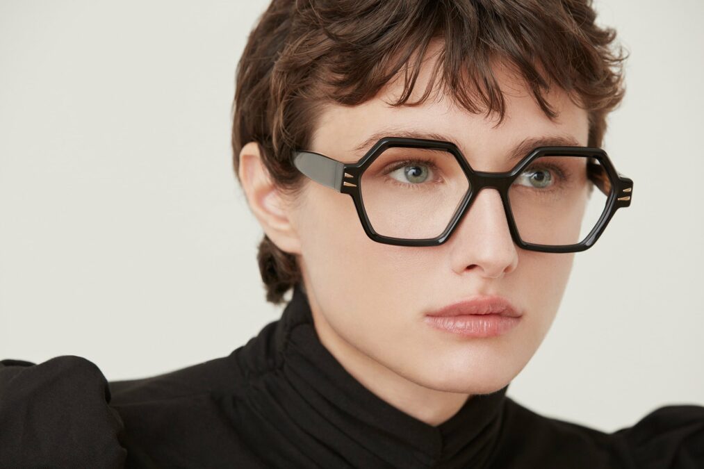 66521 roma geometric black optical glasses by gigi studios 2